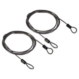 PATIKIL Security Steel Cable 2.5mm x 1.5m Black Double Loop 2 Pack - Dependable Expendables