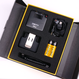 The box contains the Deity PR-2 32-bit Audio Recorder, W.Lav Pro with Clip, Belt Clip Holster, 2x Lithium Disposable AA Batteries, USB-C to C cable, 2Gb Kingston MicroSD Card and a 2yr Warranty for Manufacture Defects; available at Dependable Expendables Dallas Texas.