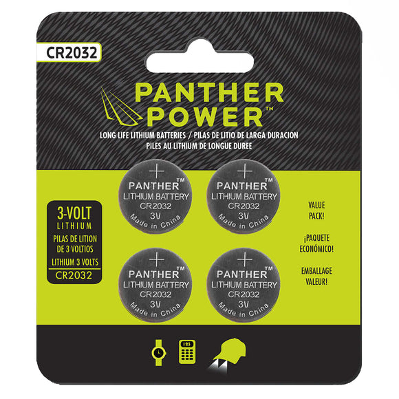 Panther Power CR2032 4-Pack Batteries - Dependable Expendables