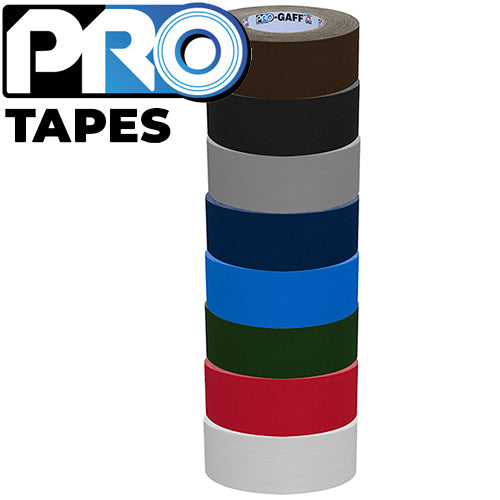 Pro Tapes® 2” Gaffer Gaff Tape in Various Colors white, red, brown, green, blue, grey and black - Dependable Expendables