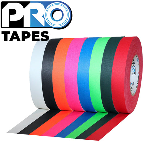 Pro Tapes® one inch Gaffer Tape in black, white, red, green and fluorescent orange, pink and blue - Dependable Expendables Dallas Texas