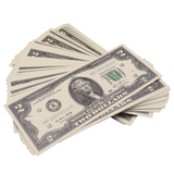 Prop Money - 1990 Series $2 Dollar Bills Full Print Stack - Dependable Expendables