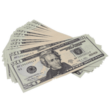 Prop Money - New Series $20 Full Print Mixed Bills Stack - Dependable Expendables