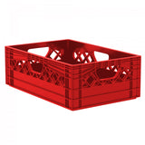 Plastic Grip Storage Rectangle 12 Quart Half Milk Crate (Black, Blue, Green, Grey, Red)