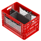 Red SIDIOCrate Collapsible Full Size Crate with dividers - Dependable Expendables