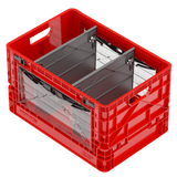 Red SIDIOCrate Collapsible Full Size Crate with dividers - Dependable Expendables