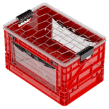 Red SIDIOCrate Collapsible Full Size Crate with weatherproof lid - Dependable Expendables