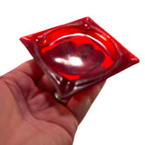 Red translucent Breakaway glass prop Square Ash Tray - Dependable Expendables