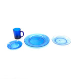 SMASHProps Breakaway Translucent  Cobalt Blue 4 Piece Place Setting - Dependable Expendables