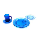 SMASHProps Breakaway Translucent  Cobalt Blue 4 Piece Place Setting - Dependable Expendables