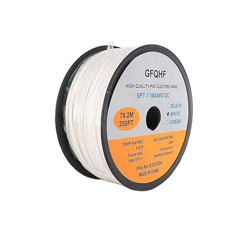 PVC Electric Wire GFQHF 18/2 SPT-2 Electrical Zip Cord Spool, 300-Volt ...