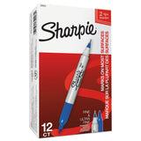 Sharpie Twin-Tip Permanent Marker, Extra-Fine/Fine Bullet Tips, Blue, Box of Dozen - Dependable Expendables