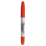 Sharpie Twin-Tip Permanent Marker, Extra-Fine/Fine Bullet Tips, Red - Dependable Expendables