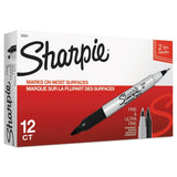 Sharpie Twin-Tip Permanent Marker Extra-Fine/Fine Bullet Tips 12 Count Box (Black)