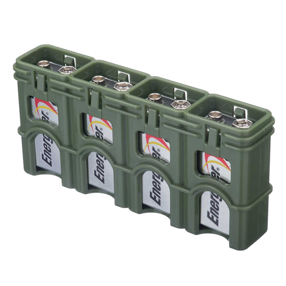 Storacell Slim Line 9V - 4 Pack Battery Caddy (Military Green) - Dependable Expendables
