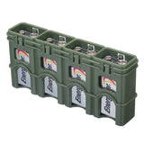 Storacell Slim Line 9V - 4 Pack Battery Caddy (Military Green) - Dependable Expendables