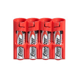 Storacell Slim Line AA - 4 Pack Red Battery Caddy - Dependable Expendables