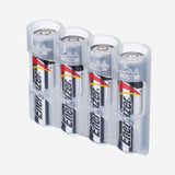 Storacell Slim Line AA - 4 Pack Battery Caddy (Clear)