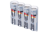 Storacell Slim Line AA - 4 Pack Battery Caddy (Clear)