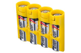 Storacell Slim Line AA - 4 Pack Battery Caddy (Yellow)