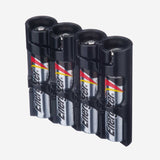 Storacell Slim Line AAA - 4 Pack Battery Caddy (Tuxedo Black)