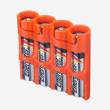 Storacell Slim Line AAA - 4 Pack Battery Caddy (Orange)