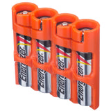 Storacell Slim Line AAA - 4 Pack Battery Caddy Orange - Dependable Expendables