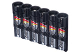 Storacell Slim Line AAA - 6 Pack Tuxedo Black Battery Caddy - Dependable Expendables