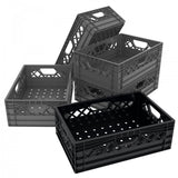Stack of 5 black grey Half Milk Crates - Dependable Expendables