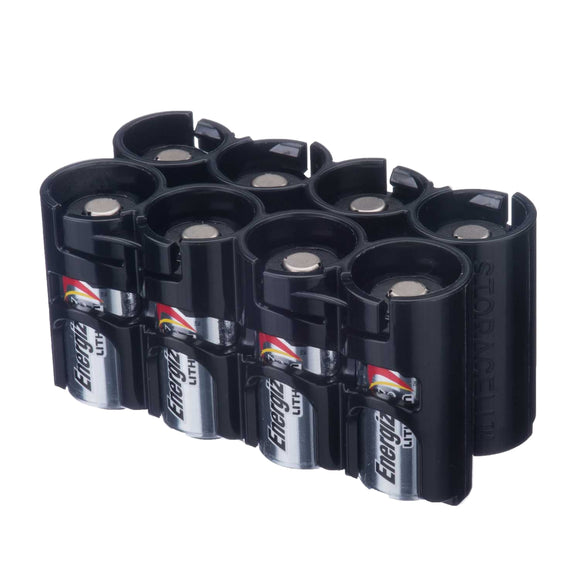 Storacell CR123 - 8 Pack Battery Caddy Black - Dependable Expendables