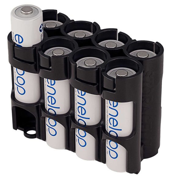 Storacell Magnetic AA - 8 Pack Black Battery Caddy - Dependable Expendables