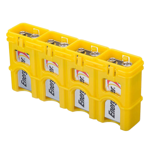Storacell Slim Line 9V - 4 Pack Battery Caddy (Yellow)