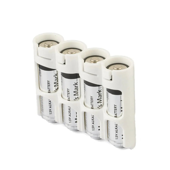 Storacell Slim Line AA - 4 Pack White Caddy - Dependable Expendables