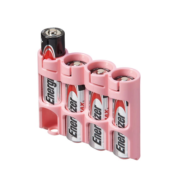 Storacell Slim Line AA - 6 Pack Battery Caddy Pink - Dependable Expendables