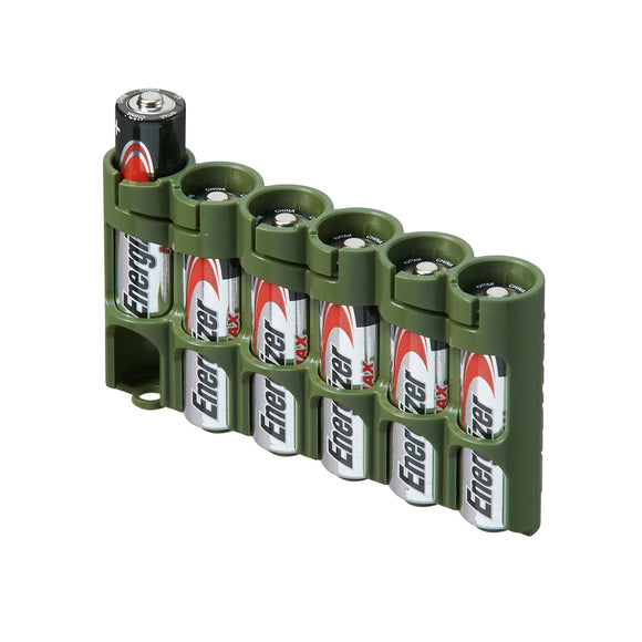 Storacell Slim Line AA - 6 Pack Military Green Battery Caddy - Dependable Expendables