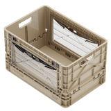 Tan SIDIOCrate Collapsible Full Size Crate with dividers and weatherproof lid - Dependable Expendables