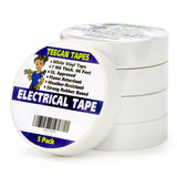 Teegan Tapes 5-Pack White Vinyl Electrical Tape 