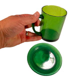 Dark Green Translucent SMASHProps Breakaway Mug & Saucer Safe Stunt Prop Set - Dependable Expendables
