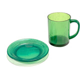 Light Green Translucent SMASHProps Breakaway Mug & Saucer Safe Stunt Prop Set - Dependable Expendables