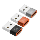 USB-C to USB Adapter Male to Female Converter Mini 3 Pack