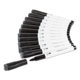 U Brands Medium Point Low-Odor Dry-Erase Markers with Erasers, Medium Bullet Tip, Black, 12 Pack - Dependable Expendables