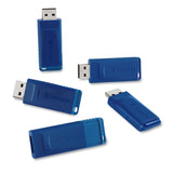 Verbatim Classic USB 2.0 Flash Drive, 16 GB, Blue, 5 Pack