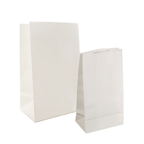 White paper carry out fast food prop silent bags used in television, film and live theater - Dependable Expendables