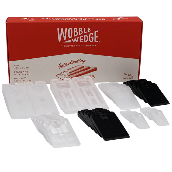 34 piece Wobble Wedge Shop Shim Variety Pack plastic shims is a must-have for any television or film Set Dresser or Art Director requiring a versatile variety of rigid and flexible plastic shims - Dependable Expendables