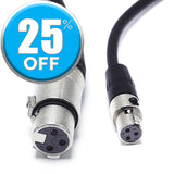 XLR female to TA3f 18 inch Cable used in professional audio mixing in television and film.