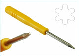 Yellow-handled torx screwdriver with metal tip on a white background - Dependable Expendables