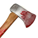 bloody Large Foam Rubber Single Head Two-Hand Axe Stunt Prop for cosplay or Halloween costume.