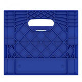 Blue Plastic 16 Quart Closed Wall Plastic Grip Storage Square Milk Crate ideal for storing small grip and electrical equipment on film and video sets - Dependable Expendables