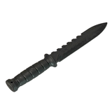Serrated Spine Poly Training Knife with 8.5 Inch Drop Point Blade and Leather Wrapped Textured Handle Prop - Dependable Expendables