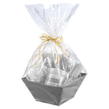 Silent Cellophane Gift Wrapped Basket dressed prop for when the look of Cellophane Giftwrap is required but without the noise while handling - Dependable Expendables